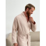 Вафельный мужской халат банный Бежевый Mist в Leron - фото 8