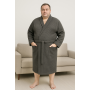 Мужской вафельный халат банный Объятия Big size Серый в Leron - фото 0
