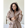 Бежевий халат жіночий махровий з капюшоном Fortune Lady Beige в Leron - фото 0