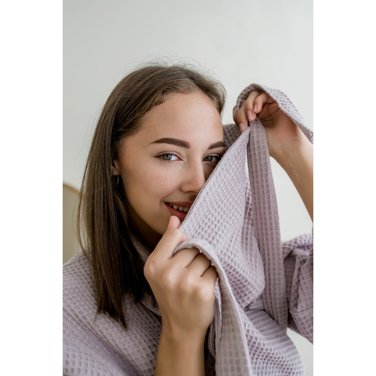 Халат банный женский вафельный Лаванда Шаль