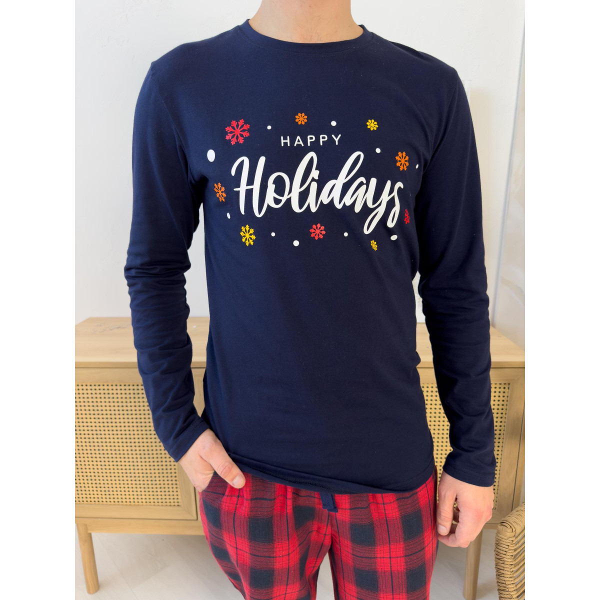 Мужская рождественская пижама фланель Глен Holiday Men