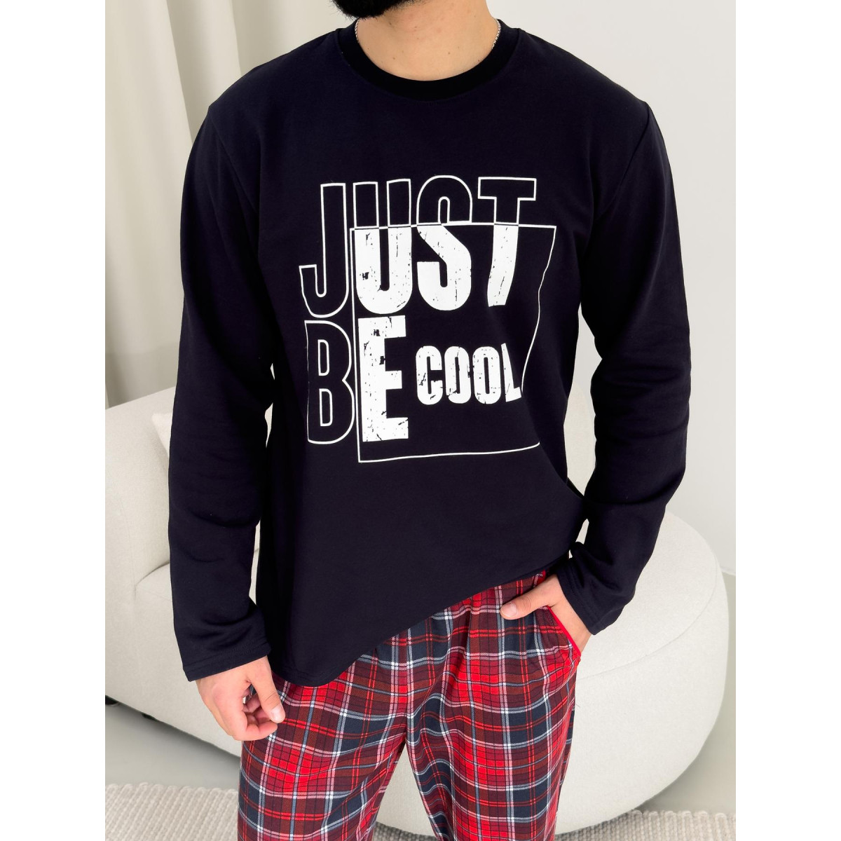 Тепла піжама чоловіча з начосом Just Be Cool