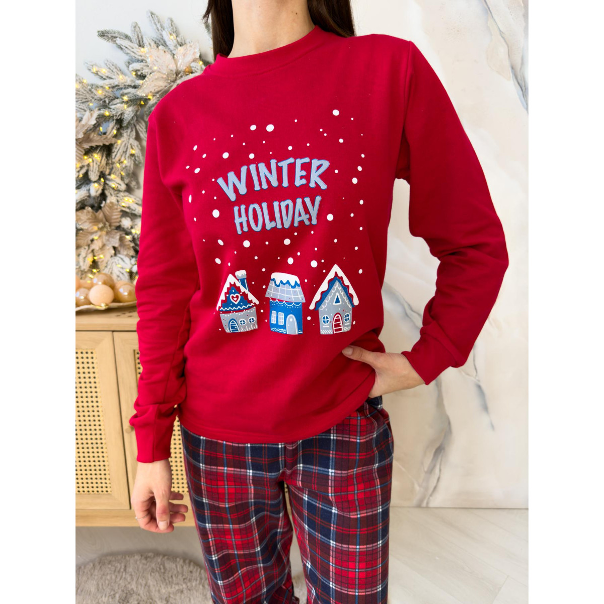 Пижама женская новогодняя с начесом Winter Holiday
