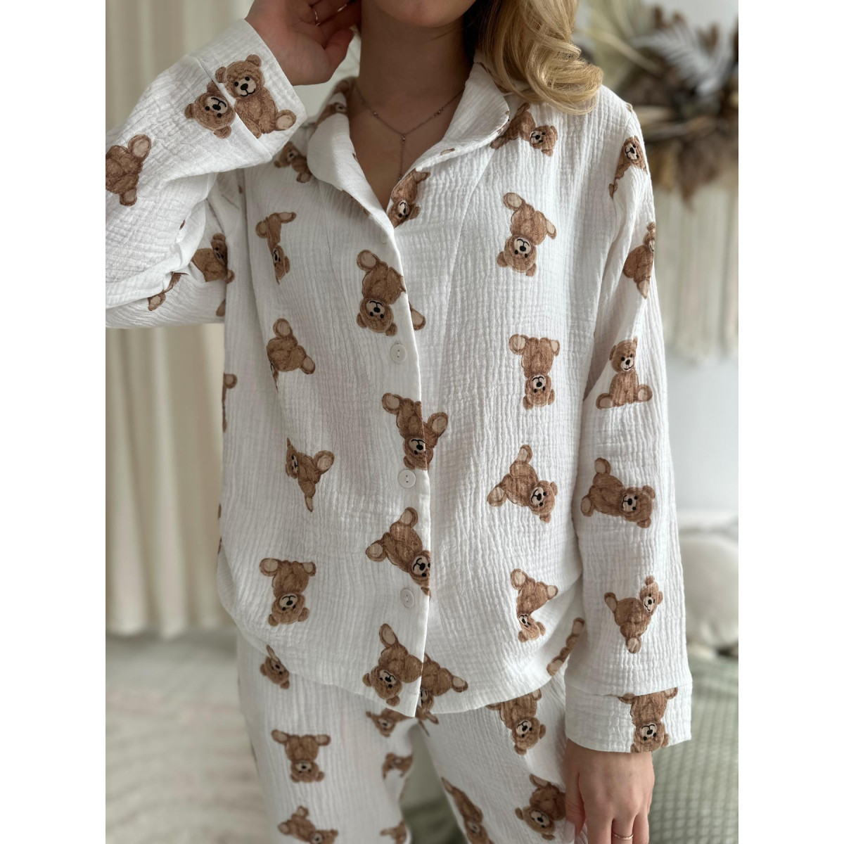 Піжама для дівчат муслінова Ведмедики Teddy