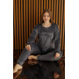 Пижама женская велюровая теплая Nika Графит Турция в Leron - фото 4