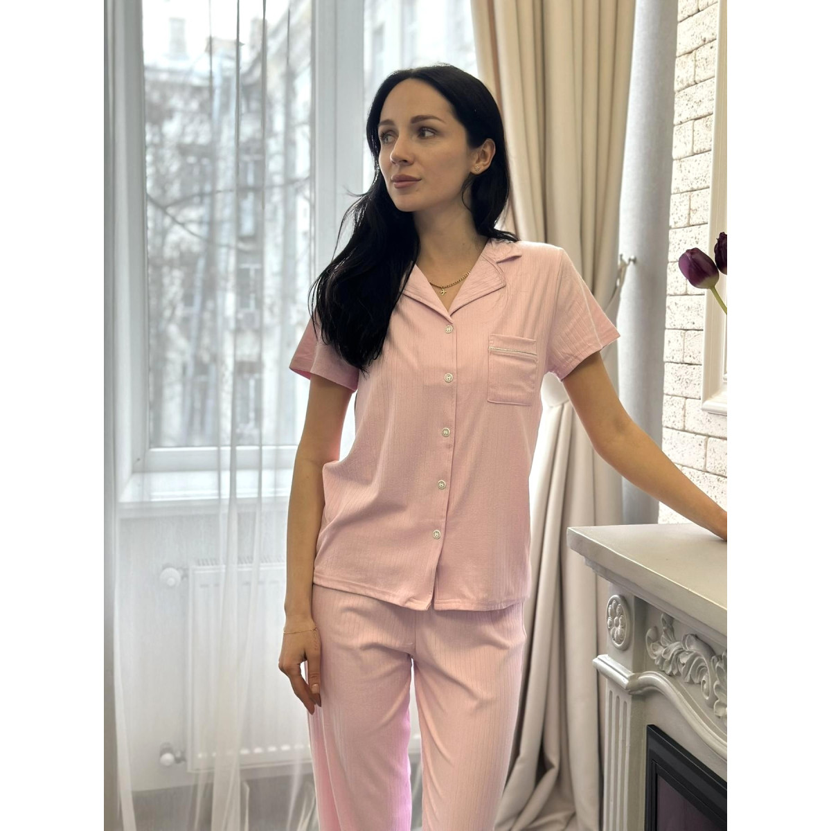 Пижама вискоза женская Serenity Светло-лиловая Турция в Leron - фото