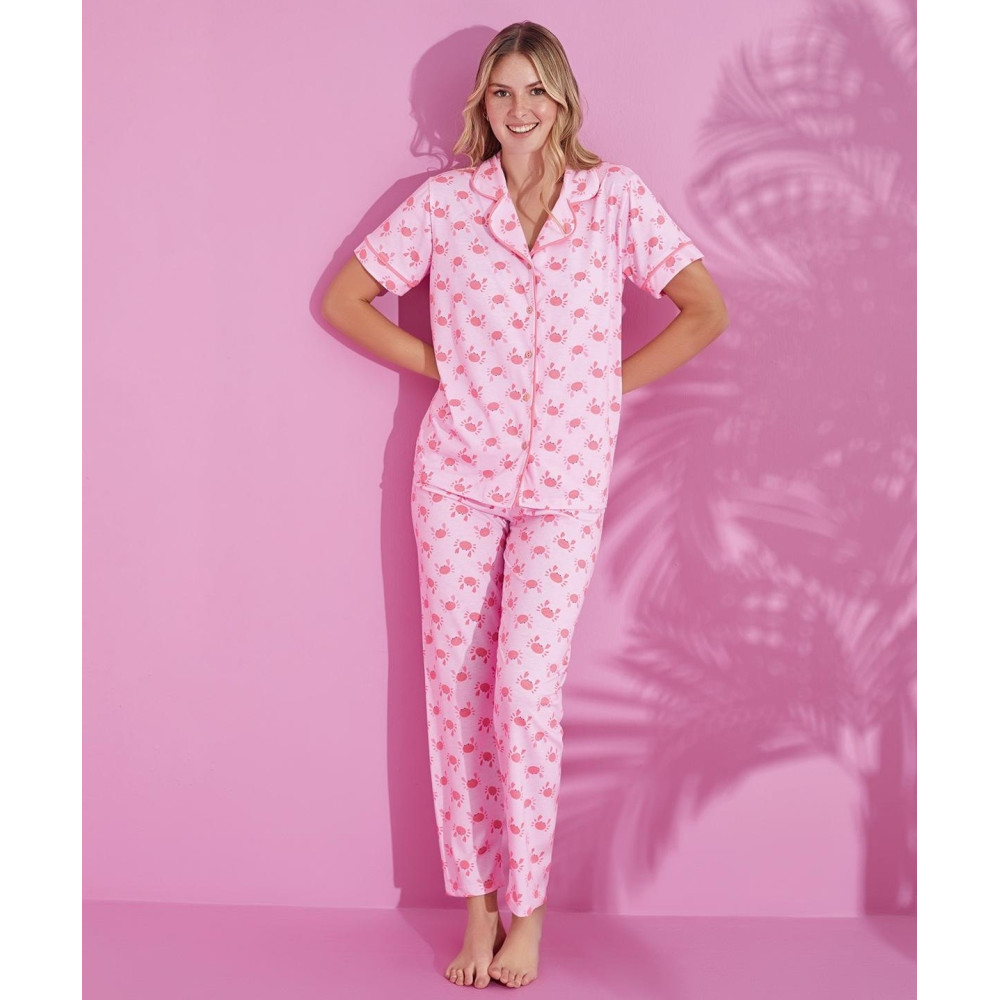 Турецкая пижама женская Crabby Mood Pink