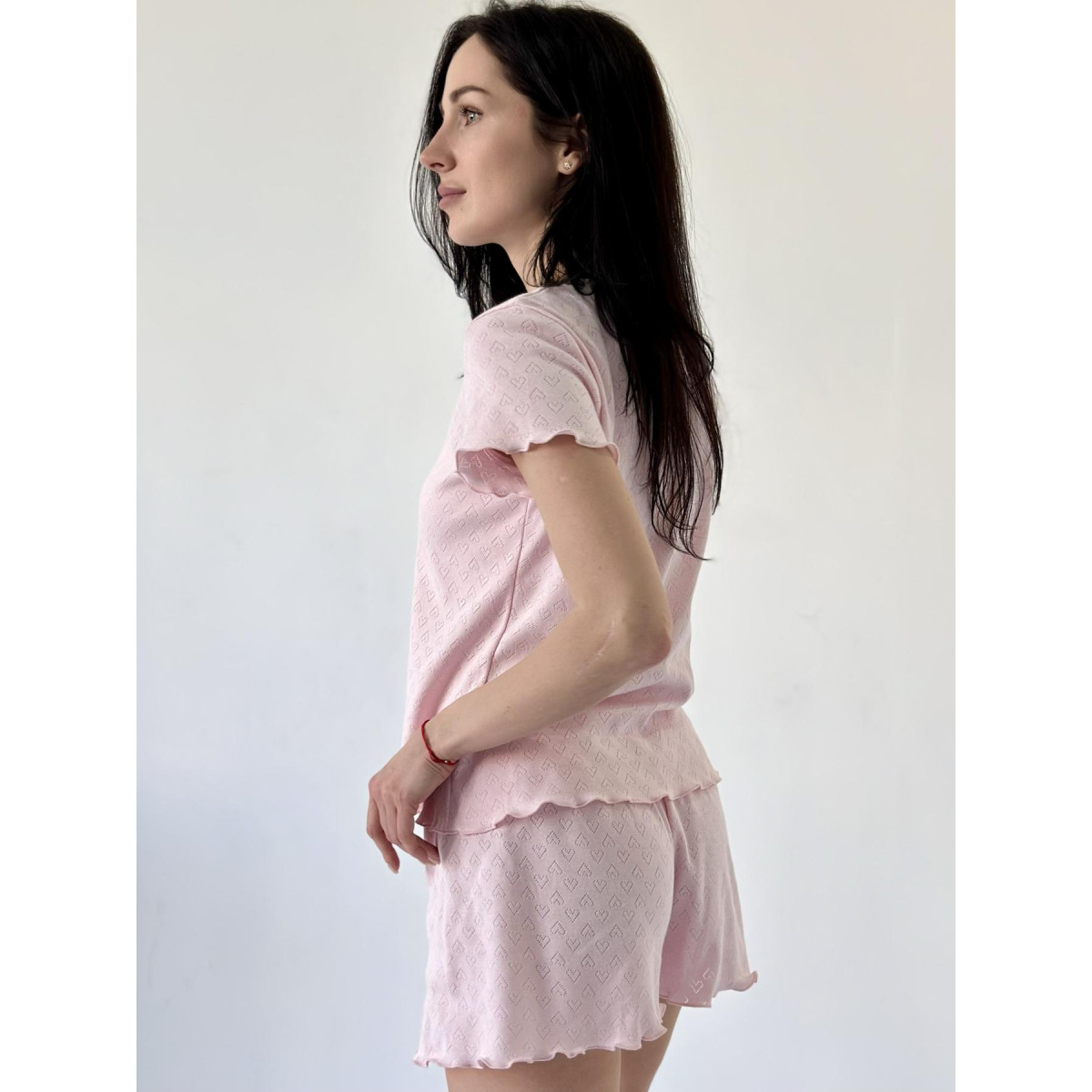 Піжама жіноча трикотажна Rose Amour блідо-рожева в Leron - фото