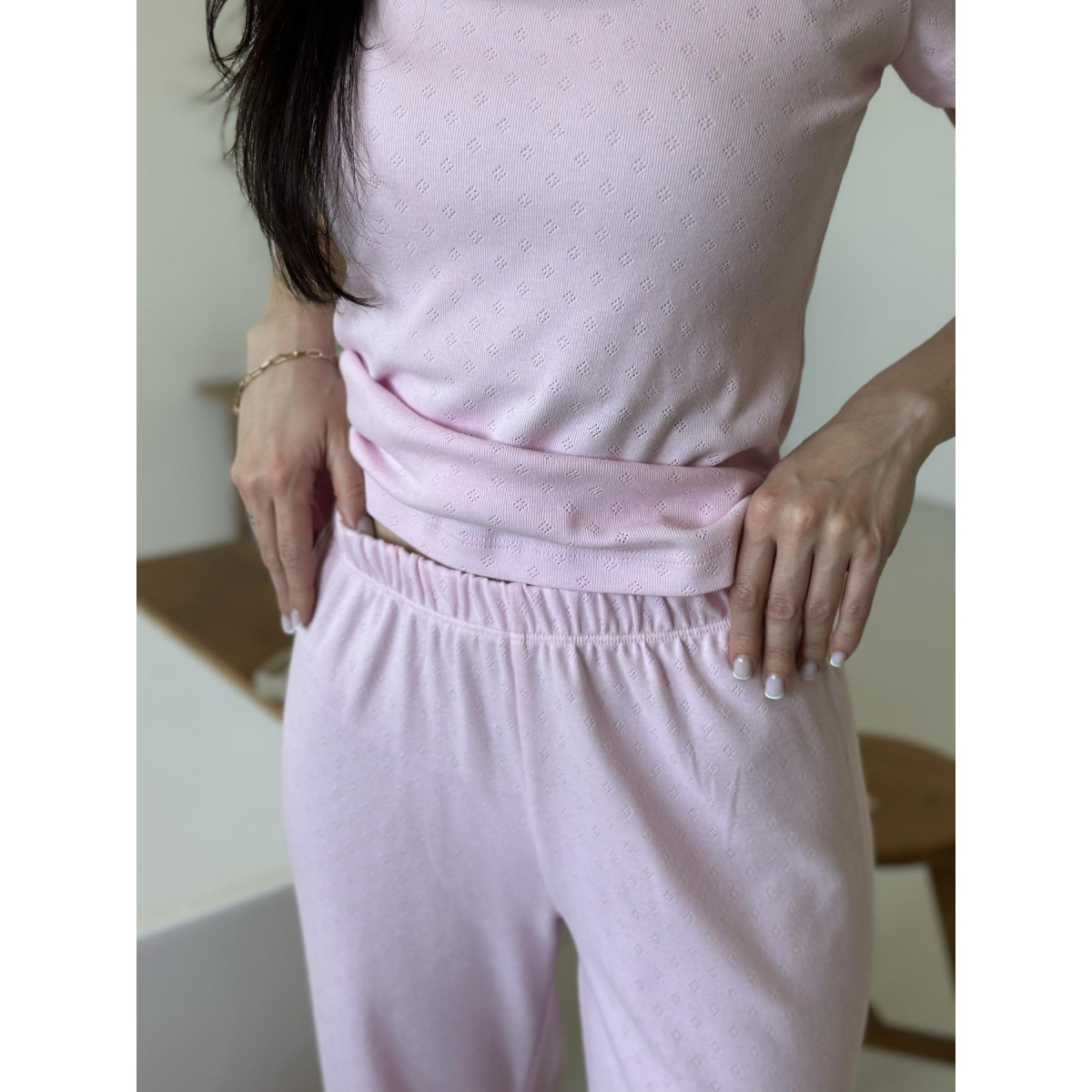 Пижама трикотажная женская Lumi Pink (тройка)