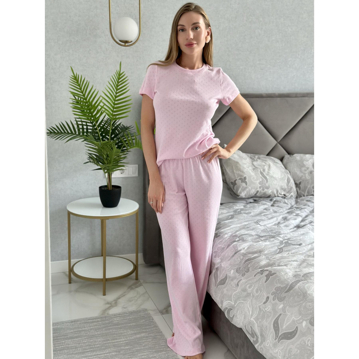 Пижама трикотажная женская Lumi Pink (тройка)