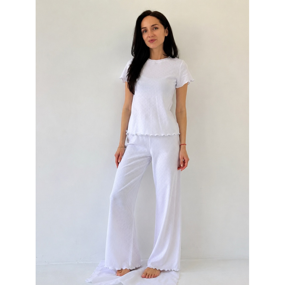 Трикотажная пижама женская Rose Amour White midi