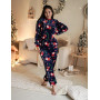 Теплая зимняя пижама женская велсофт Santa в Leron - фото 0