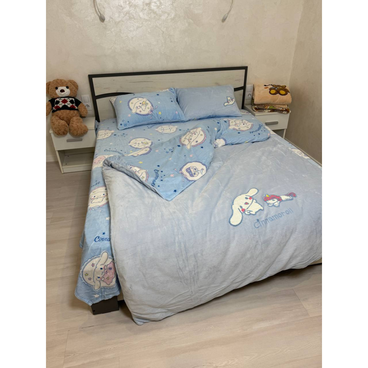 Полуторна постіль плюшева тепла велюр Щеня Cinnamoroll
