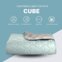 Покрывало двустороннее стеганое Стиль Cube Мята/Светло-Серый в Leron - фото 1