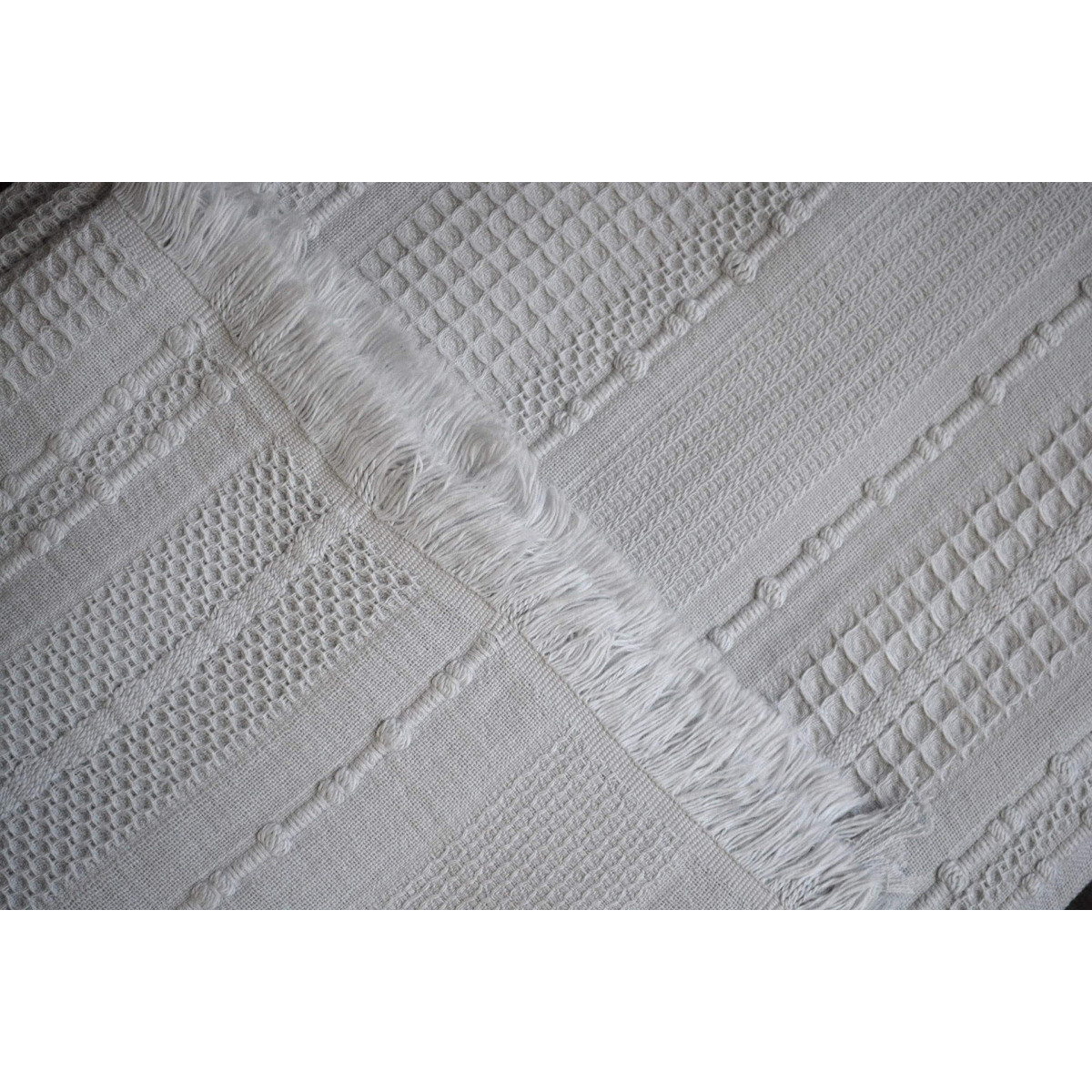 Піке покривало з бавовни на ліжко 220x240 First Choice Sole Gri Туреччина