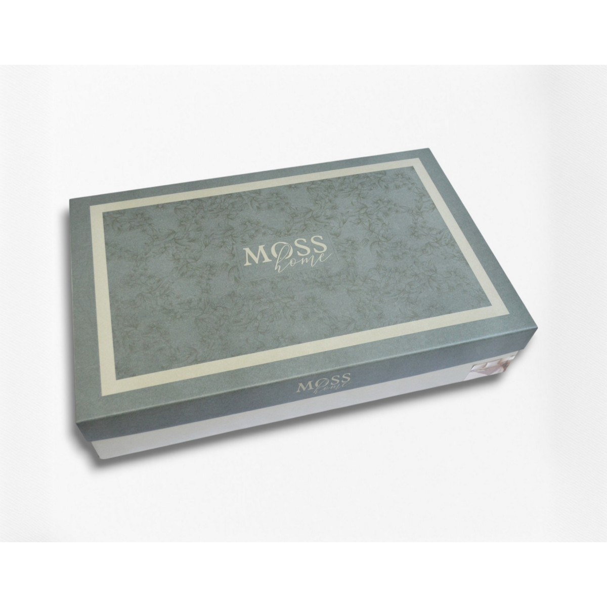 Зеленое покрывало муслин двустороннее 230x250 Moss Ivory Yesil