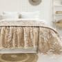 Двустороннее покрывало муслин с бахромой Amore Bej 240x260 Турция в Leron - фото 0