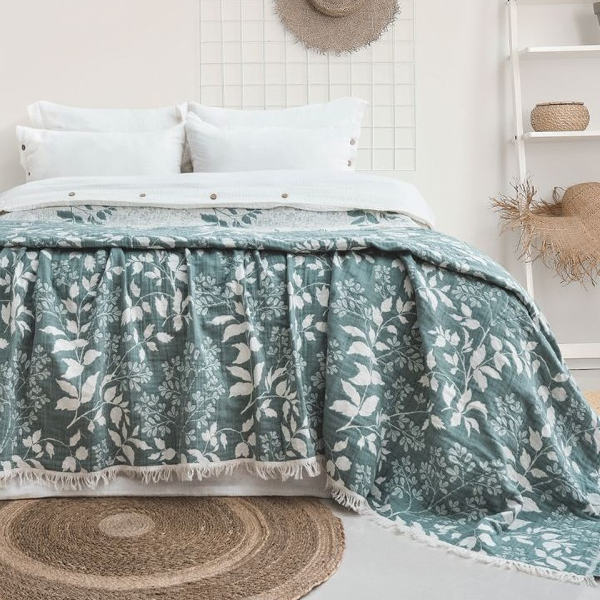 Муслінове покривало м'яке зелене Amore Yesil 240x260 Туреччина в Leron - фото