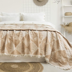 Большое покрывало из муслина двустороннее Dolce Bej 240x260 Турция