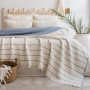Турецкое покрывало евро муслин двустороннее 220x240 Sante Blue в Leron - фото 0