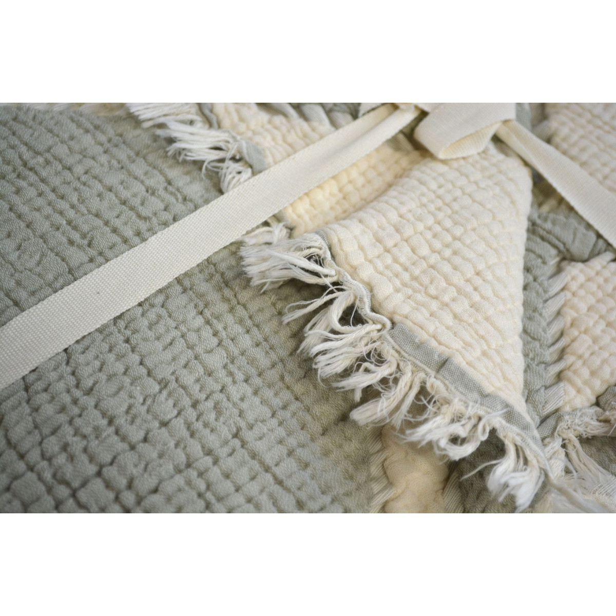 Муслінове покривало 100% бавовна Туреччина 230x250 Exclusive Ivory-Yesil