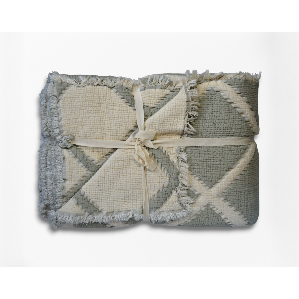 Муслінове покривало 100% бавовна Туреччина 230x250 Exclusive Ivory-Yesil