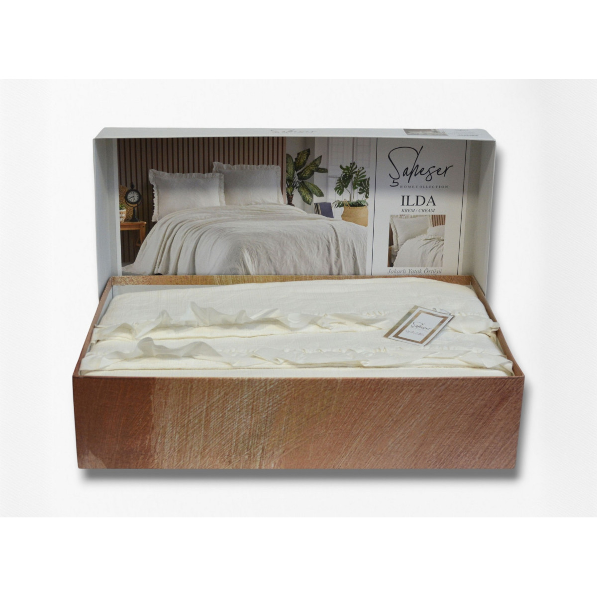 Покрывало из муслина с наволочками Ilda Krem 240x260 Турция