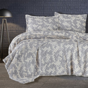 Серое покрывало муслин с наволочками Rodya Grey 240x260 Турция