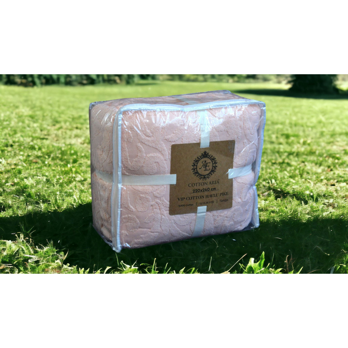 Простирадло махрове жаккард Персикове Cotton Area Туреччина