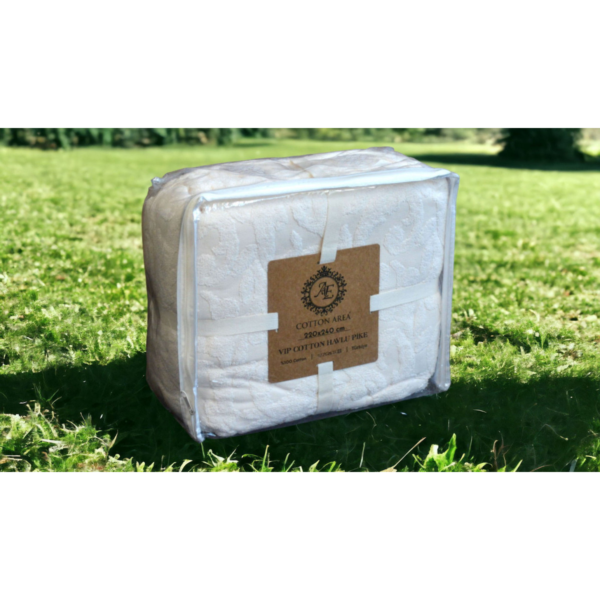 Махрове простирадло Туреччина Кремове Cotton Area жакардове
