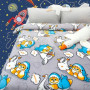 Плед из флиса полуторный 150x200 Гусь и Кот в Leron - фото 5