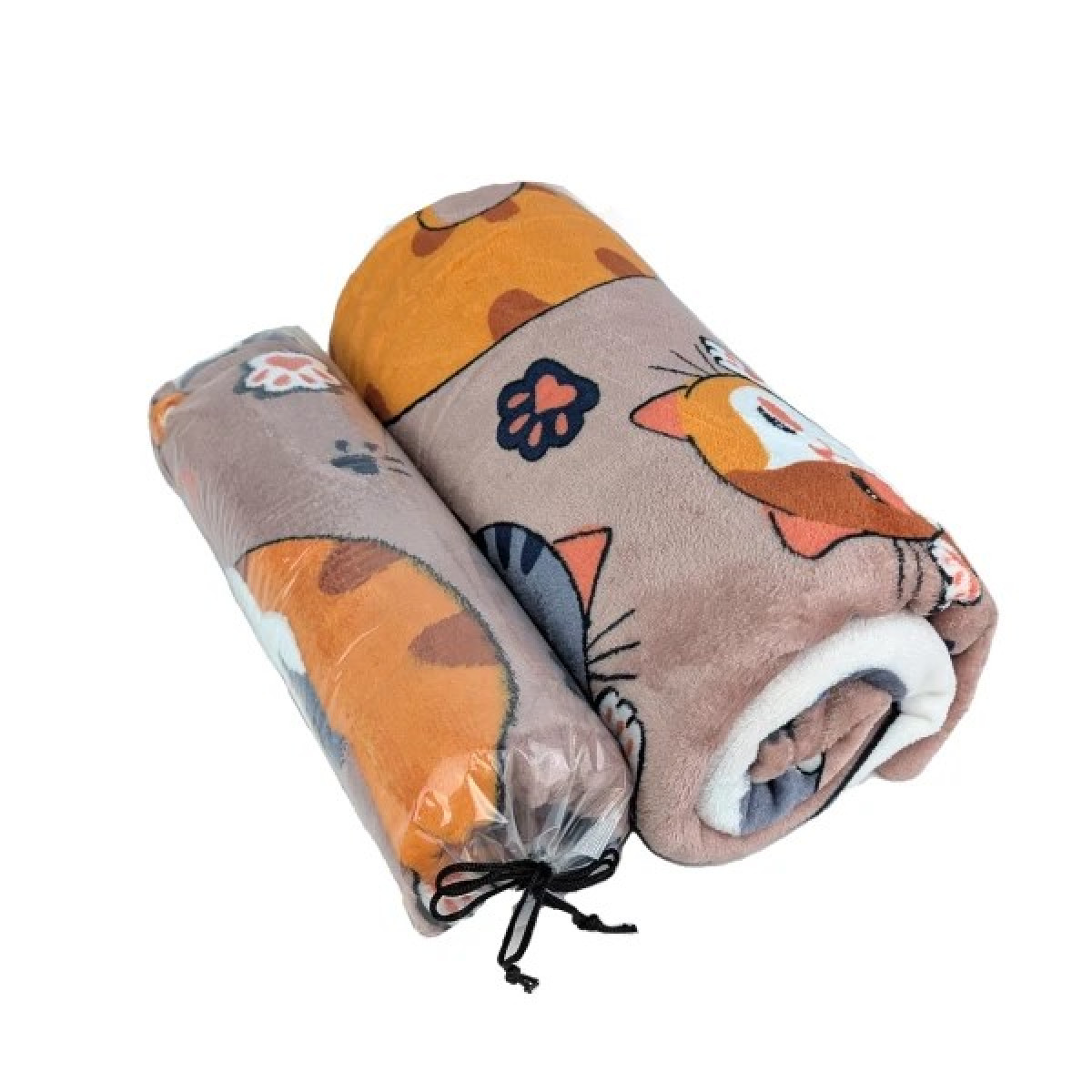 Мягкий флис плед с котами 150x200 Доброе Утро