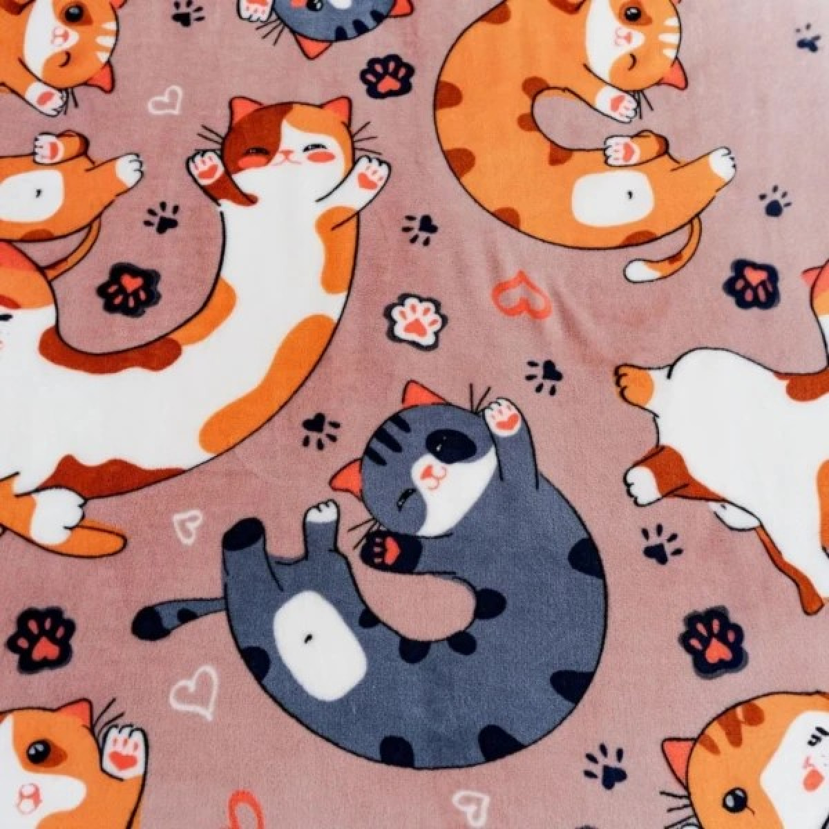 Мягкий флис плед с котами 150x200 Доброе Утро