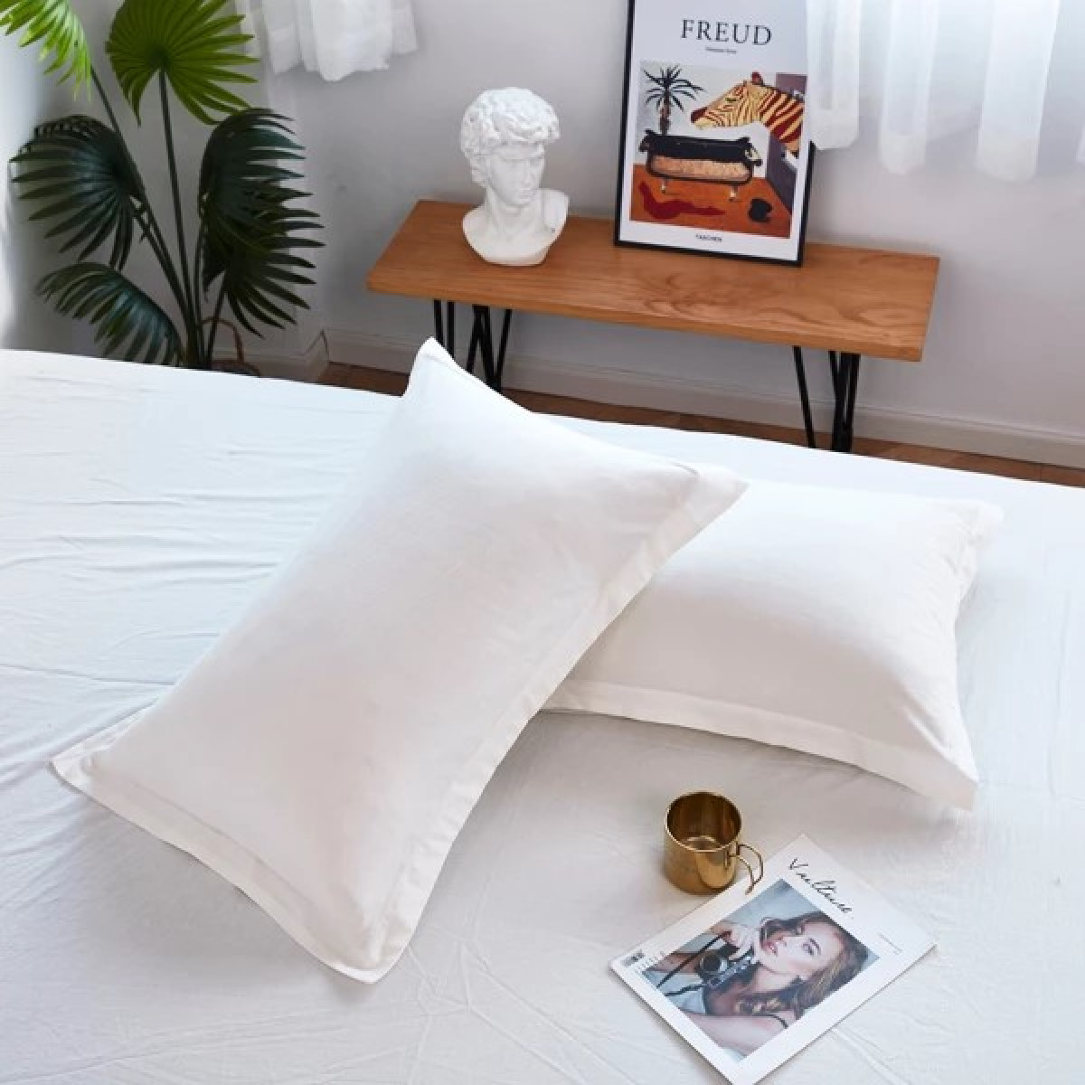 Постельное белье вареный хлопок Антрацит+Белый