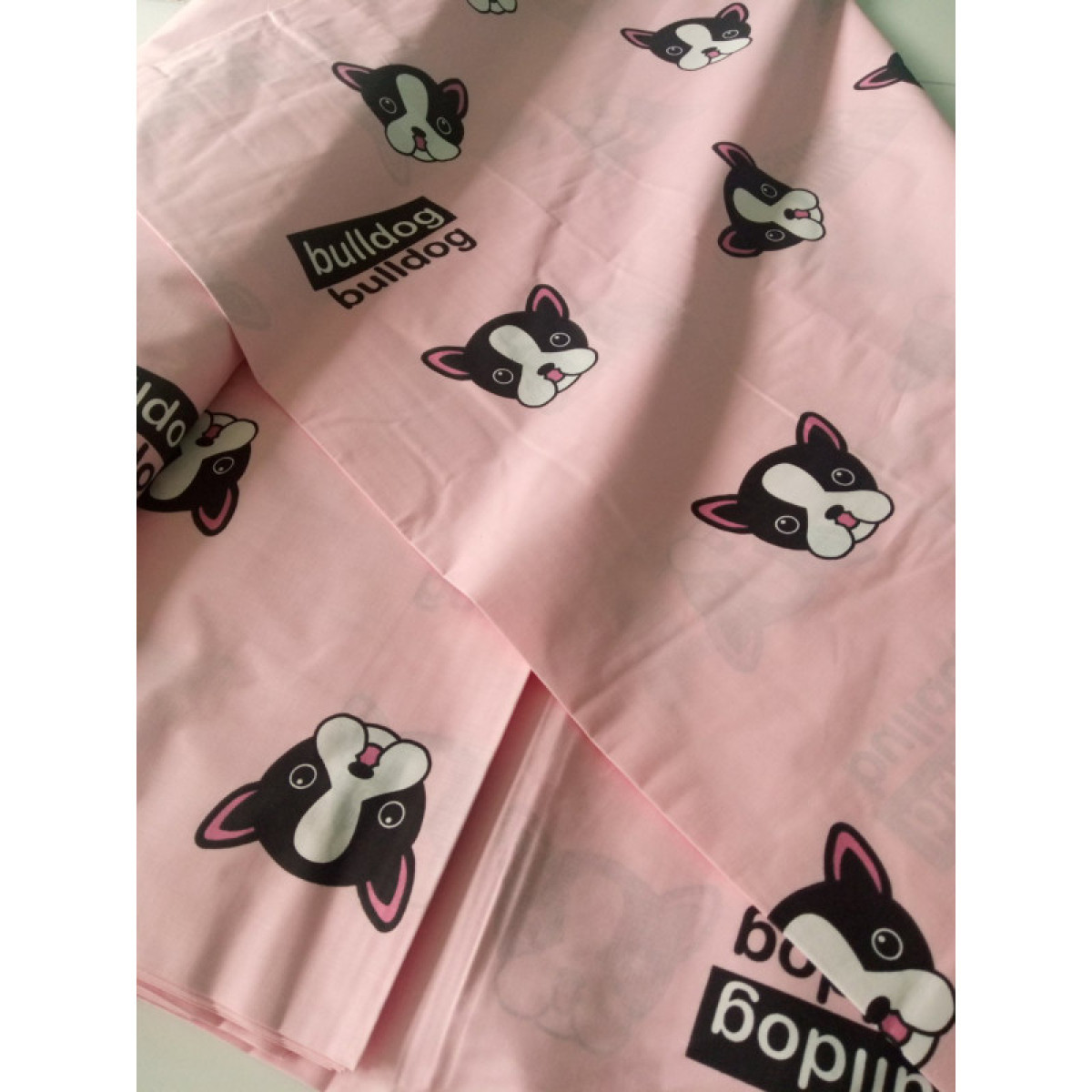 Білизна постільна бязь Собачки Бульдожки Pink