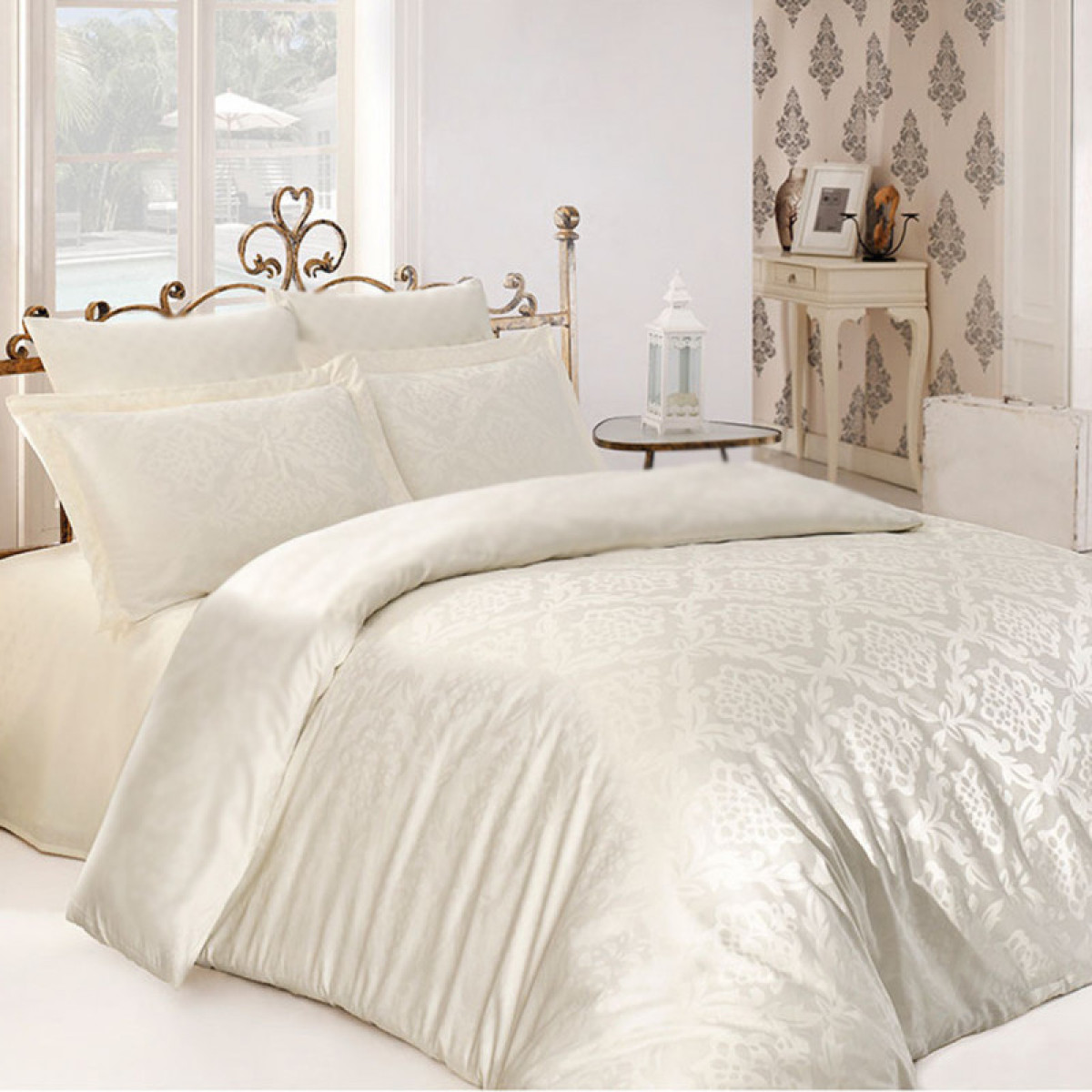 КПБ сатин жаккард Ivory Pattern в Leron - фото