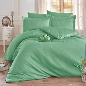 Комплект постельного белья жаккард сатин Green Fog Damask