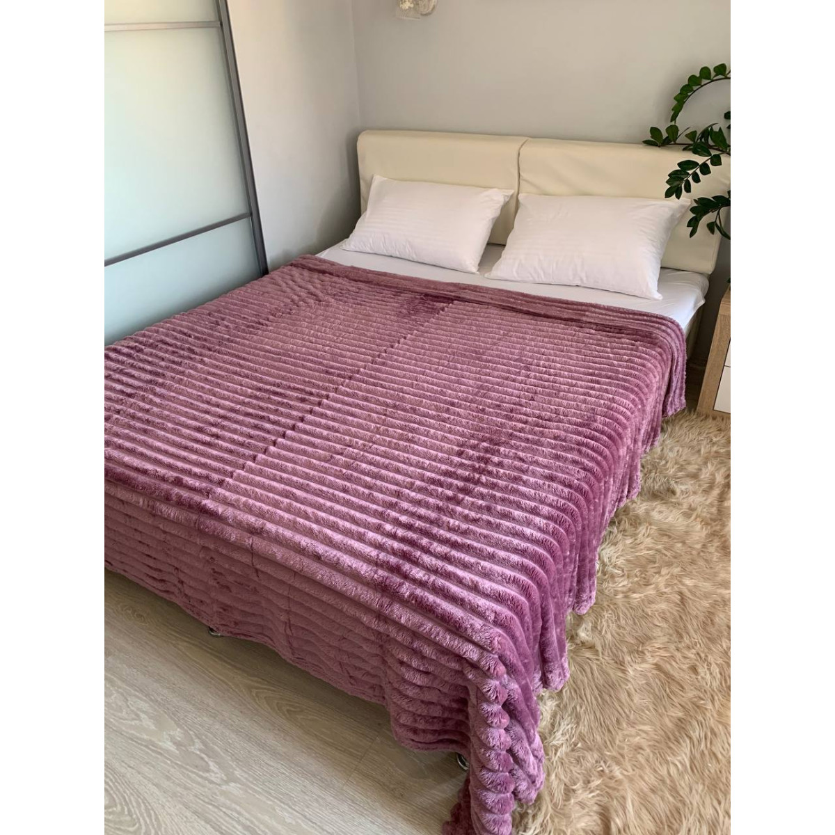 Плед мягкий Шарпей Large Вино 200x230