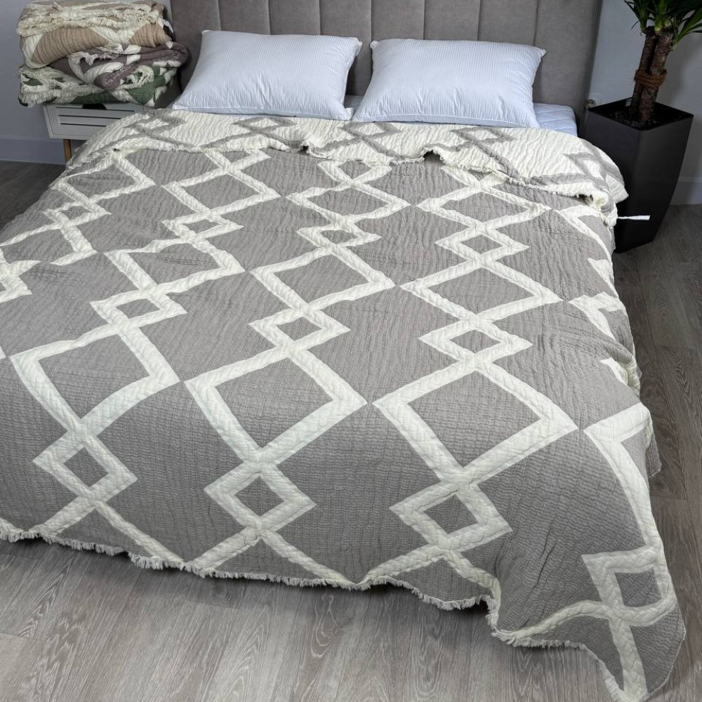 Муслиновое покрывало двустороннее 200x230 Паула Кофе