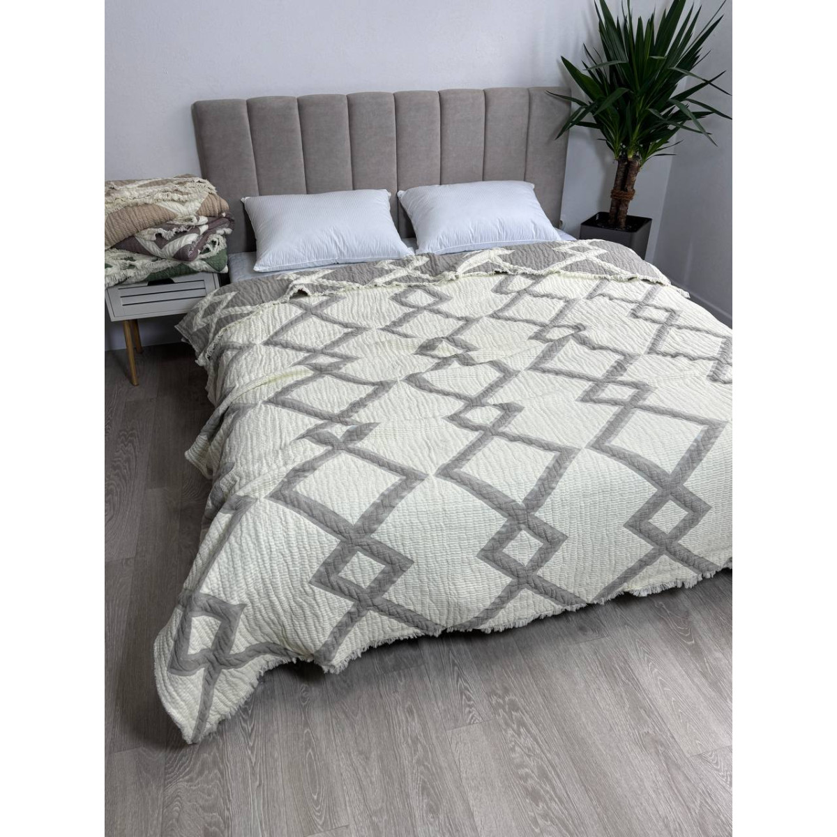 Муслиновое покрывало двустороннее 200x230 Паула Кофе