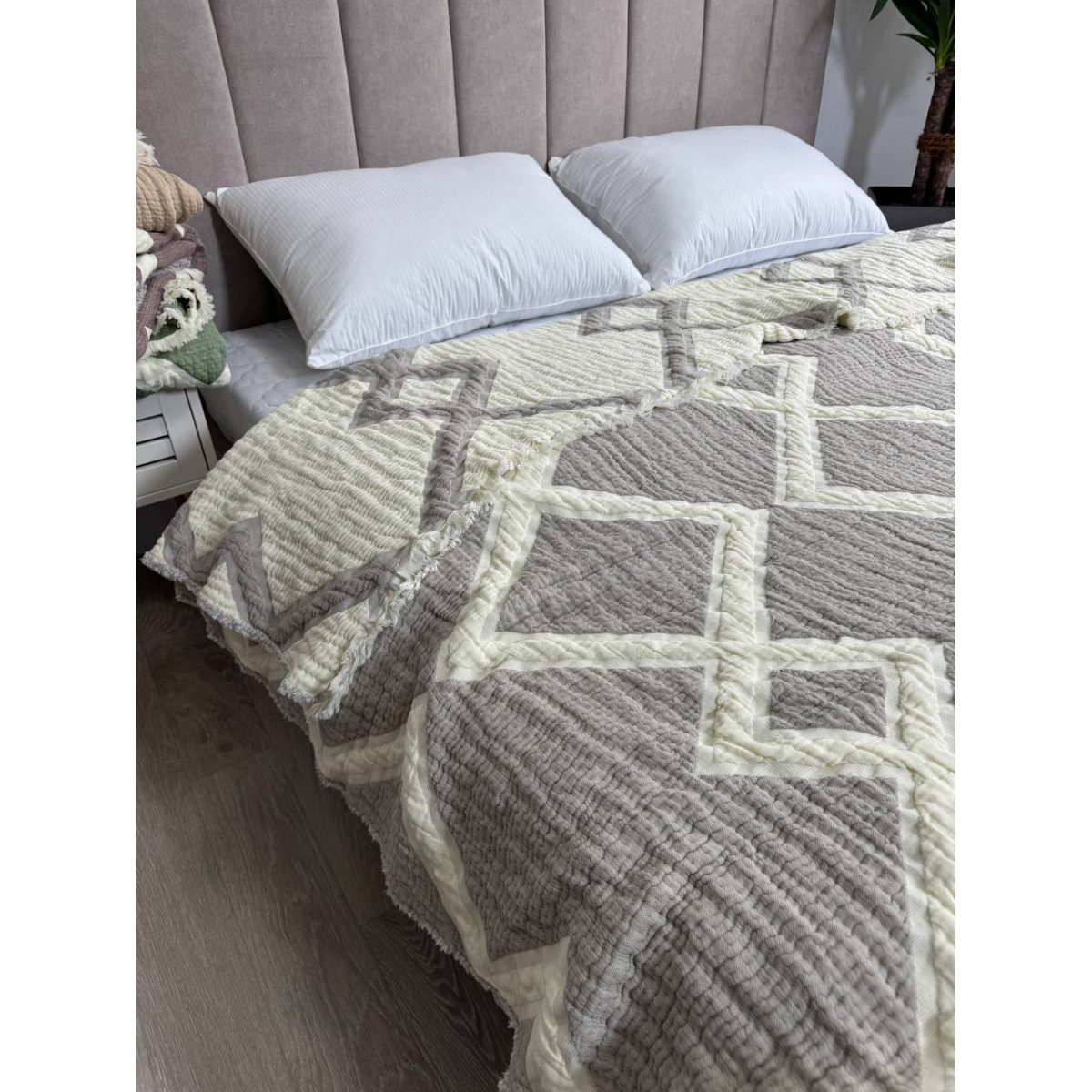 Муслиновое покрывало двустороннее 200x230 Паула Кофе