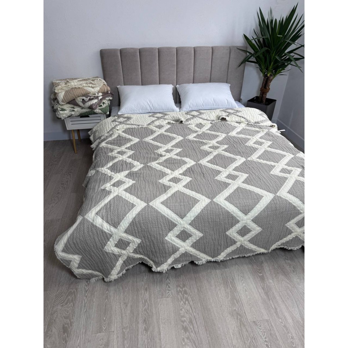 Муслиновое покрывало двустороннее 200x230 Паула Кофе