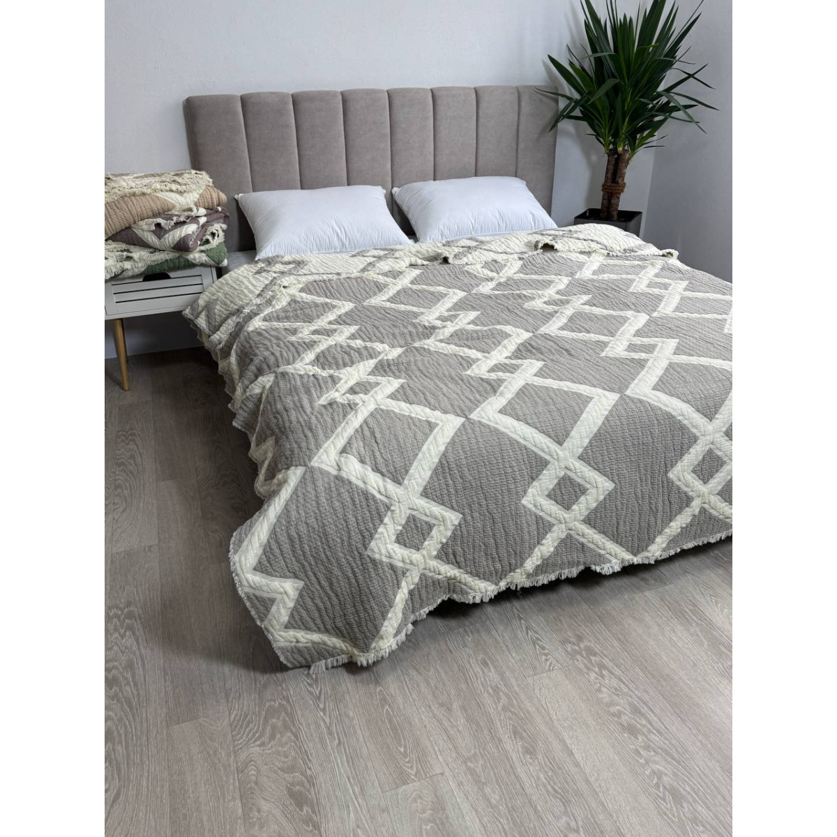 Муслиновое покрывало двустороннее 200x230 Паула Кофе