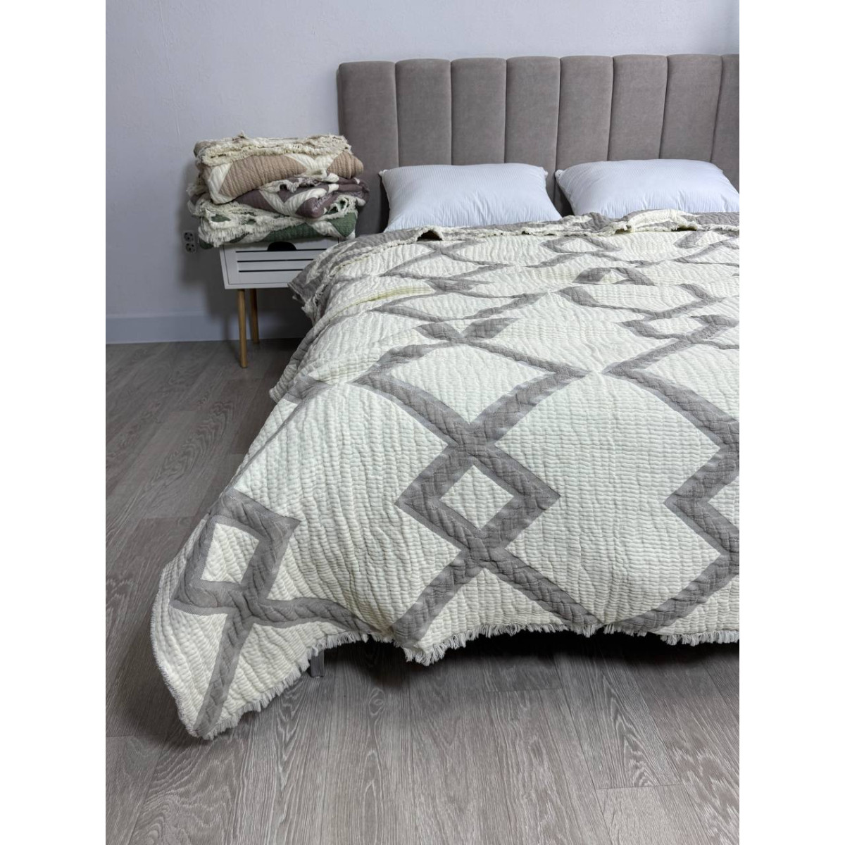 Муслиновое покрывало двустороннее 200x230 Паула Кофе