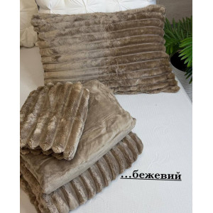 Велюровое постельное белье зимнее Шарпей Soft Бежевый