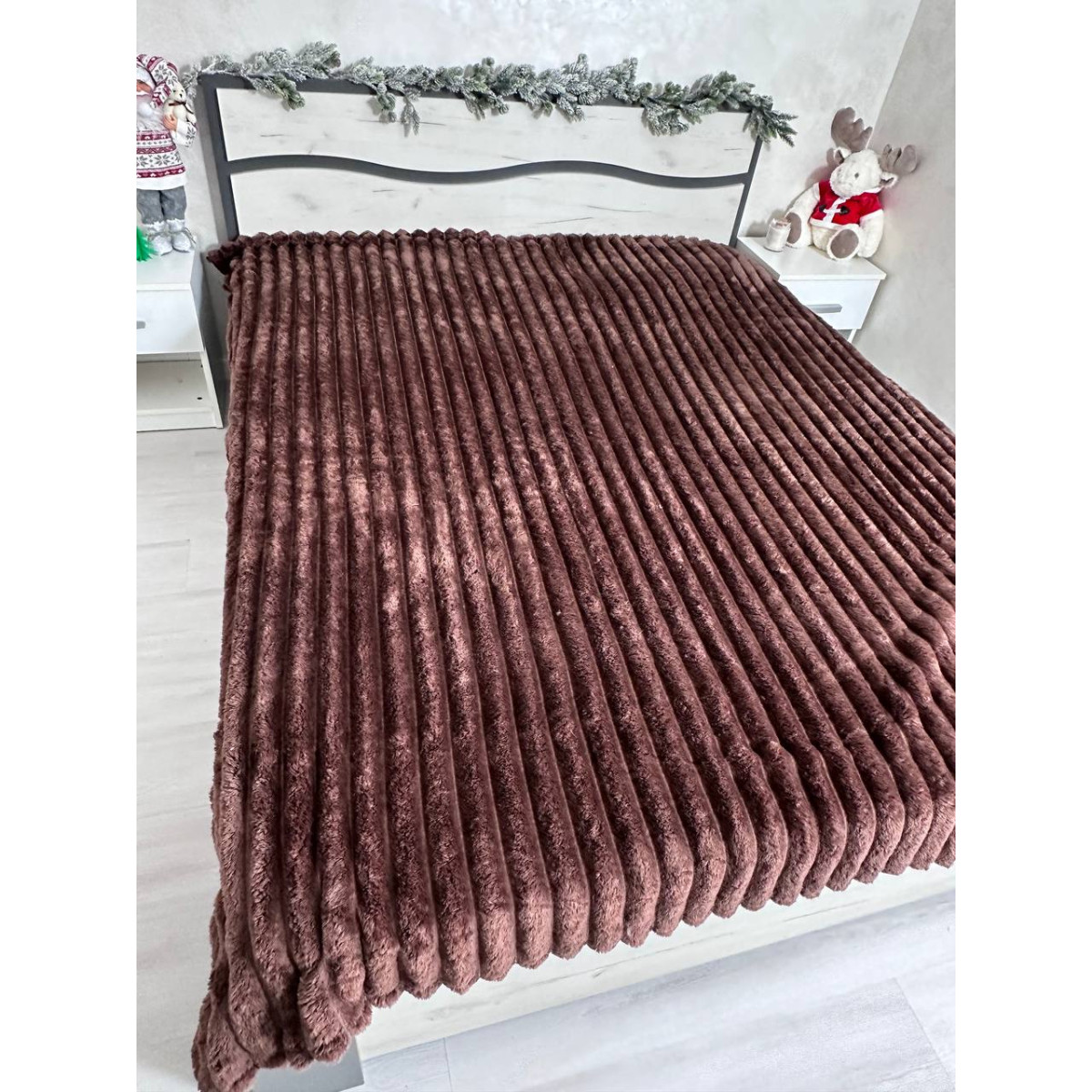 Пушистый плед Шарпей Large Шоколад 200x230