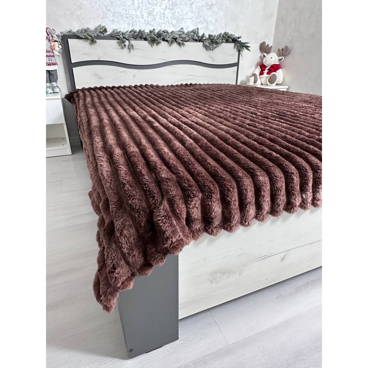 Пушистый плед Шарпей Large Шоколад 200x230