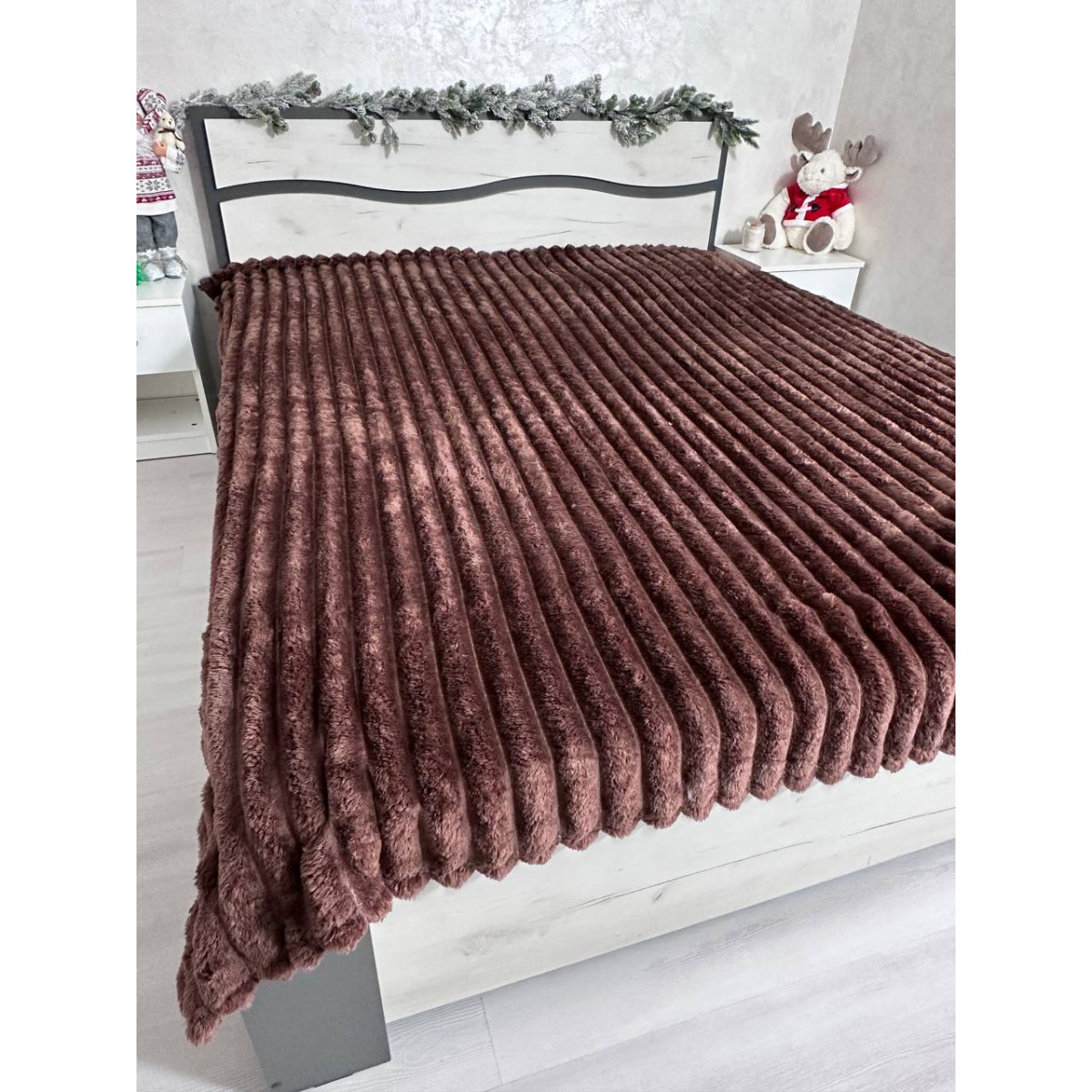 Пушистый плед Шарпей Large Шоколад 200x230