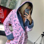 Плюшевий теплий халат жіночий для дому Котики мікрофібра в Leron - фото 3