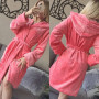 Теплый женский халат для дома Розовый с Цветам в Leron - фото 8